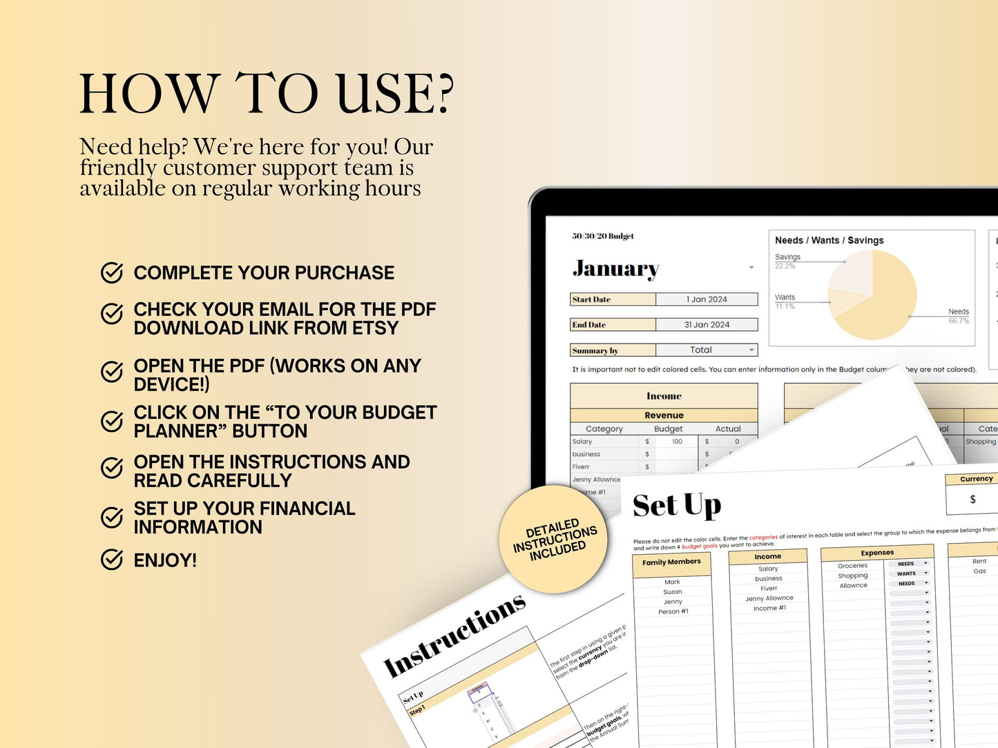 Biweekly Budget Planner - Yellow Template