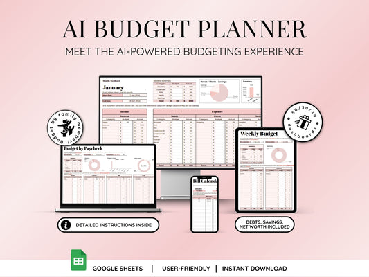AI Budget Planner - Smart Financial Advisor  AI-Powered - Pink Template