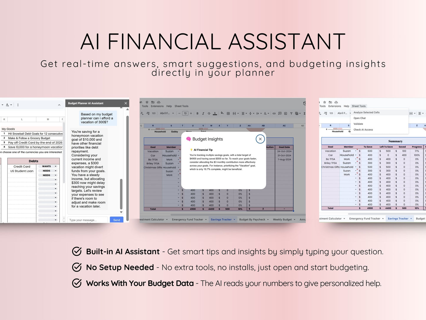 AI Budget Planner - Smart Financial Advisor AI-Powered - Pink Template
