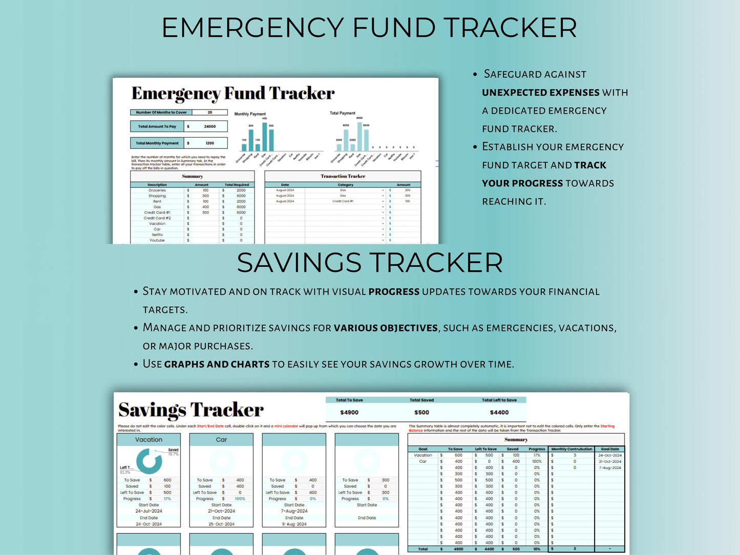 Weekly Budget Planner - Blue Template