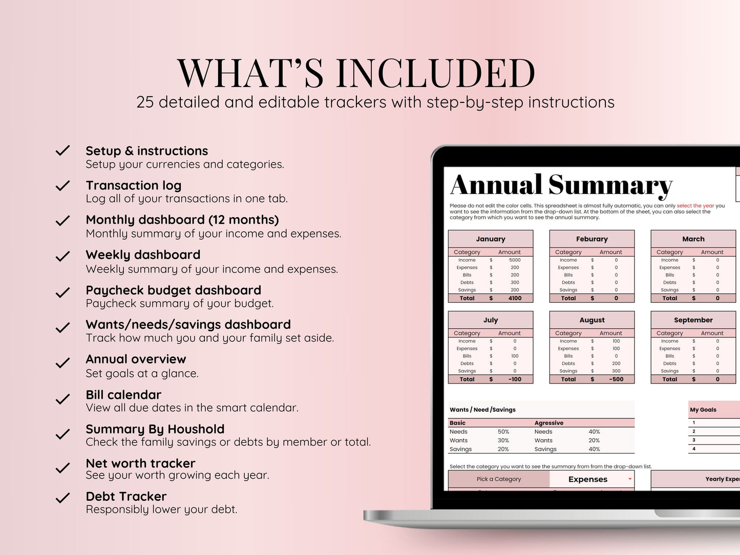 AI Budget Planner - Smart Financial Advisor AI-Powered - Pink Template