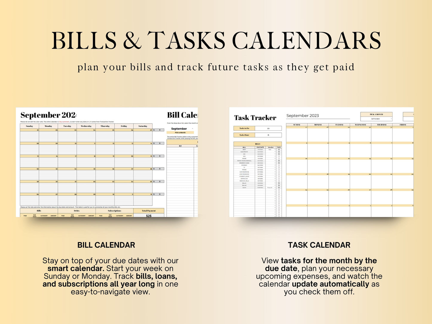 Biweekly Budget Planner - Yellow Template
