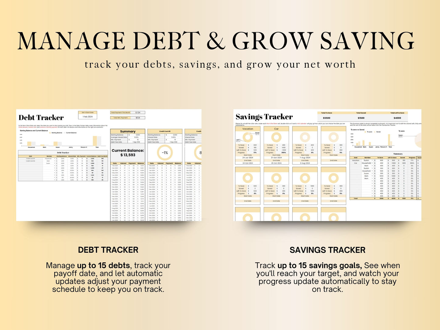 Biweekly Budget Planner - Yellow Template