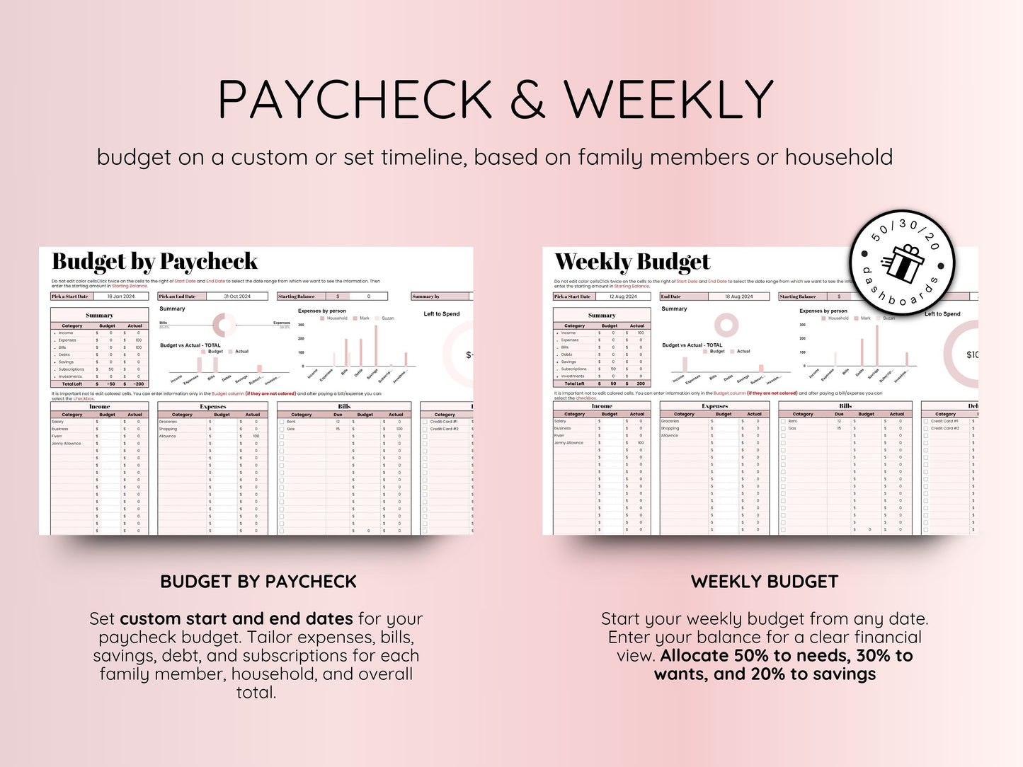 AI Budget Planner - Smart Financial Advisor AI-Powered - Pink Template