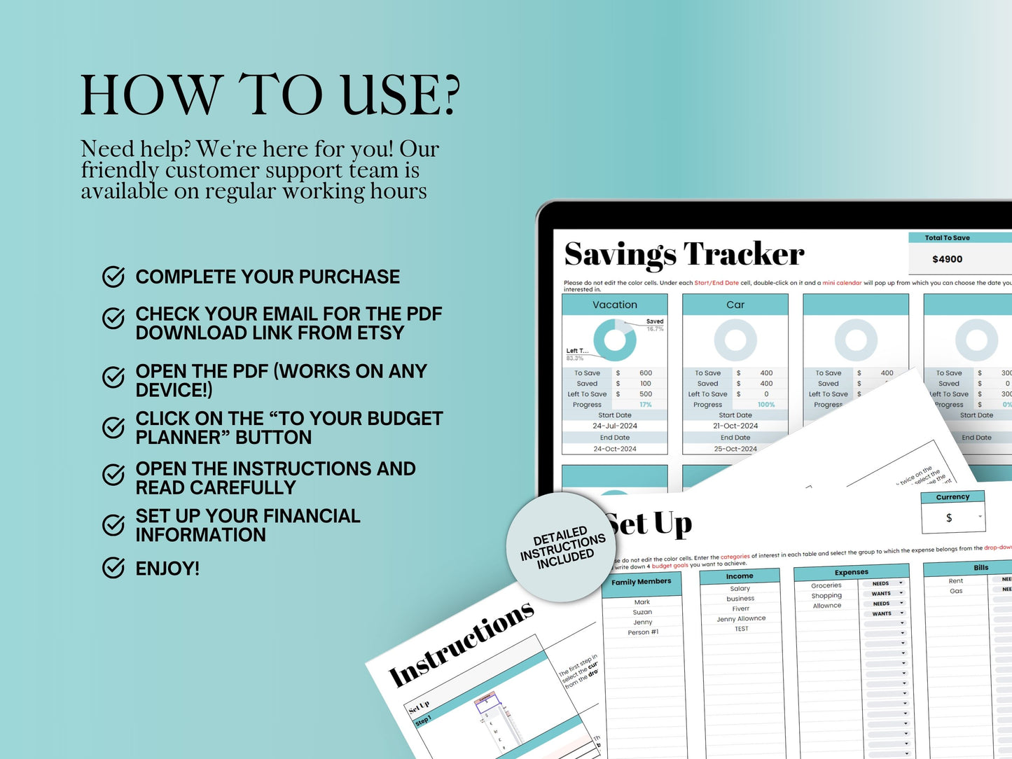 Annual Budget Planner - Blue Template