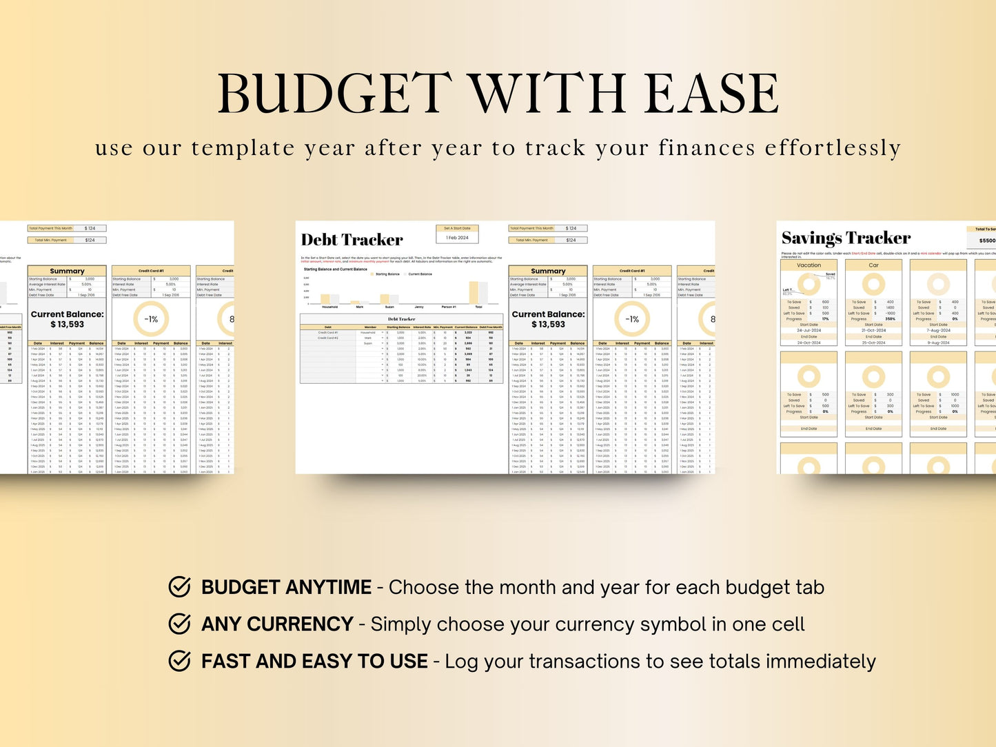 Annual Budget Planner - Yellow Template