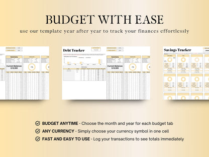 Annual Budget Planner - Yellow Template