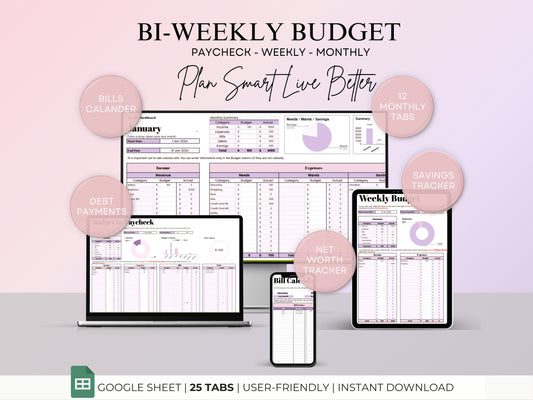 Biweekly Budget Planner - Berry Template
