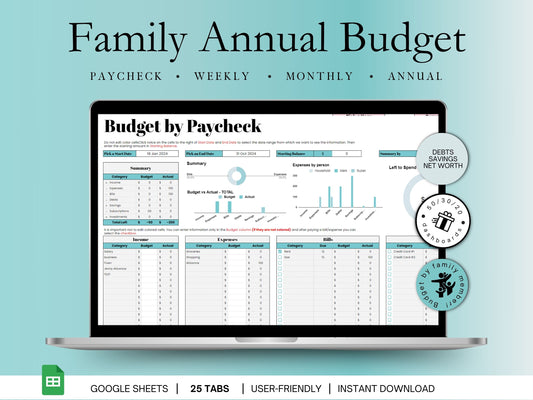 Annual Budget Planner - Blue Template