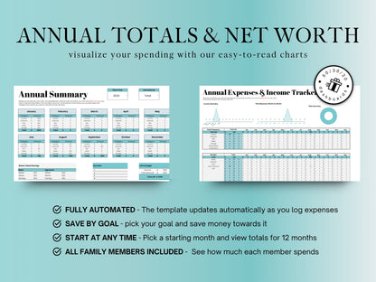 Annual Budget Planner - Blue Template