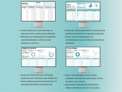 Paycheck Budget Planner - Blue Template