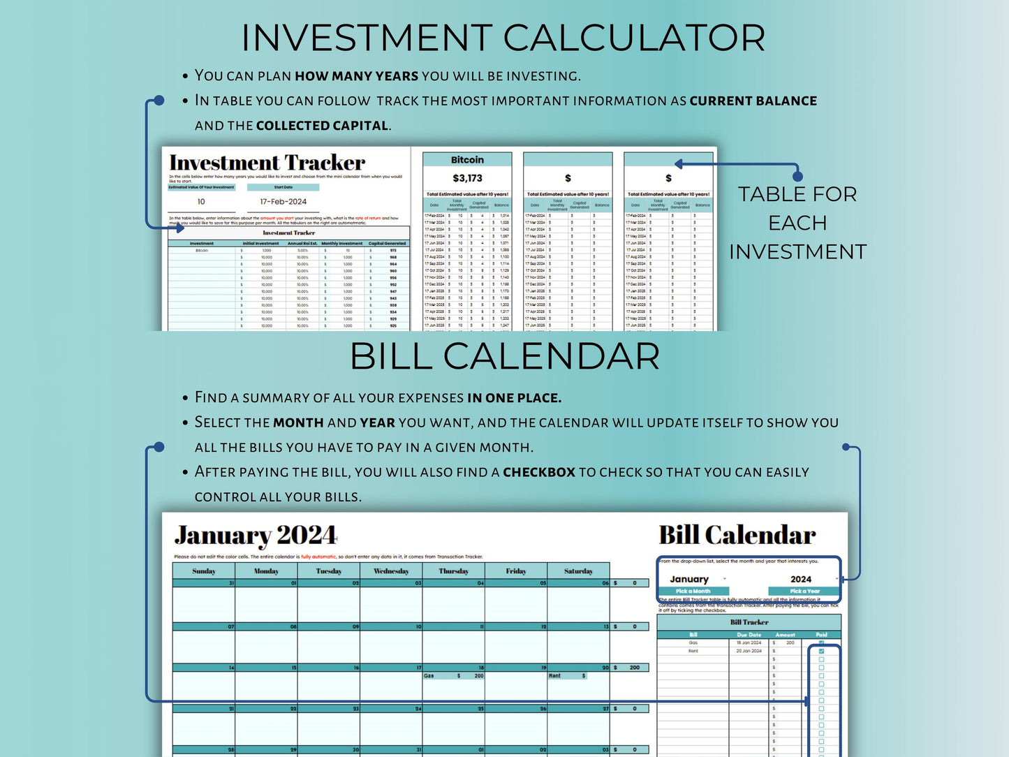 Biweekly Budget Planner - Blue Template