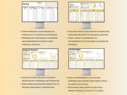 Weekly Budget Planner - Yellow Template