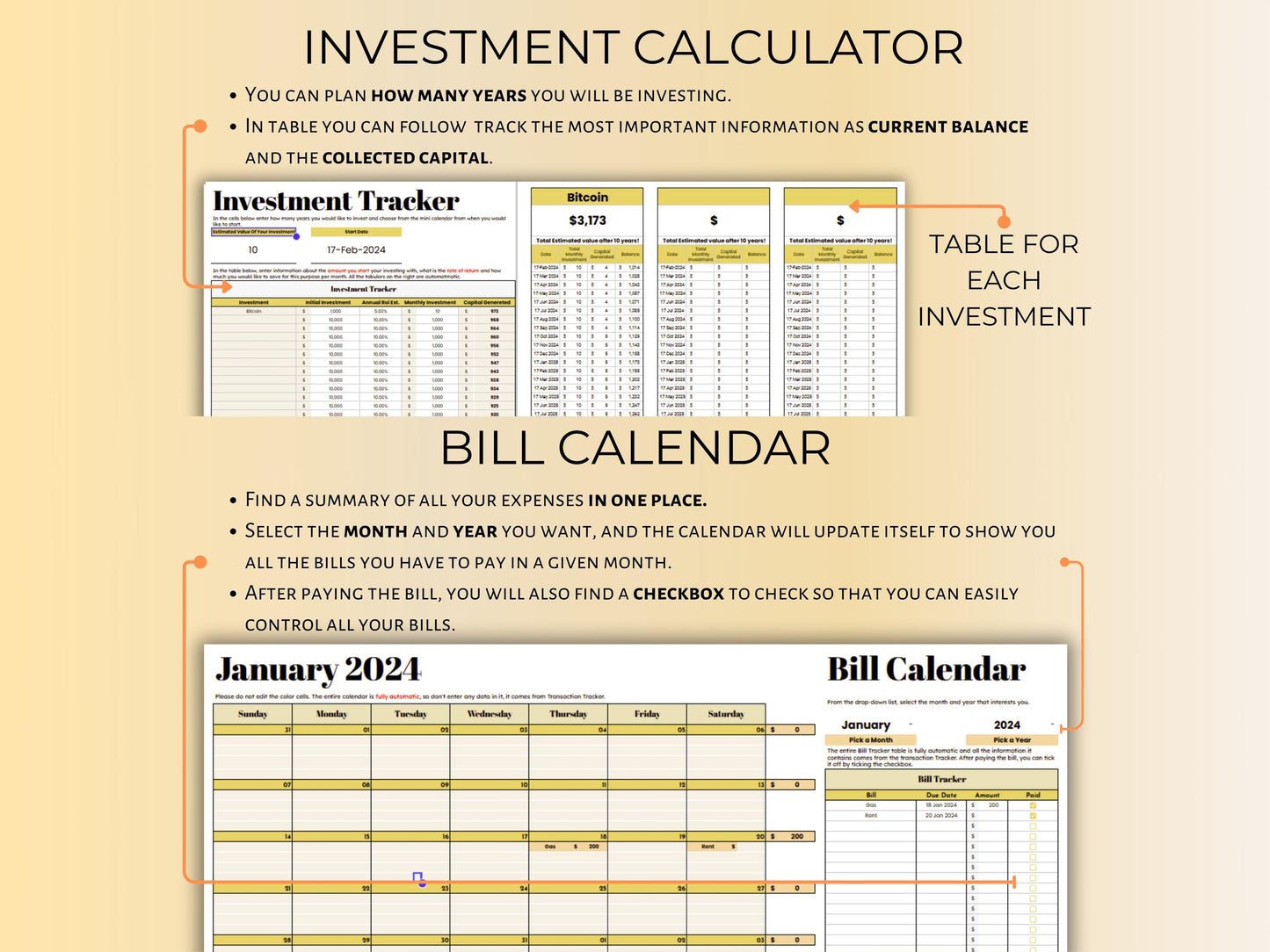 Weekly Budget Planner - Yellow Template