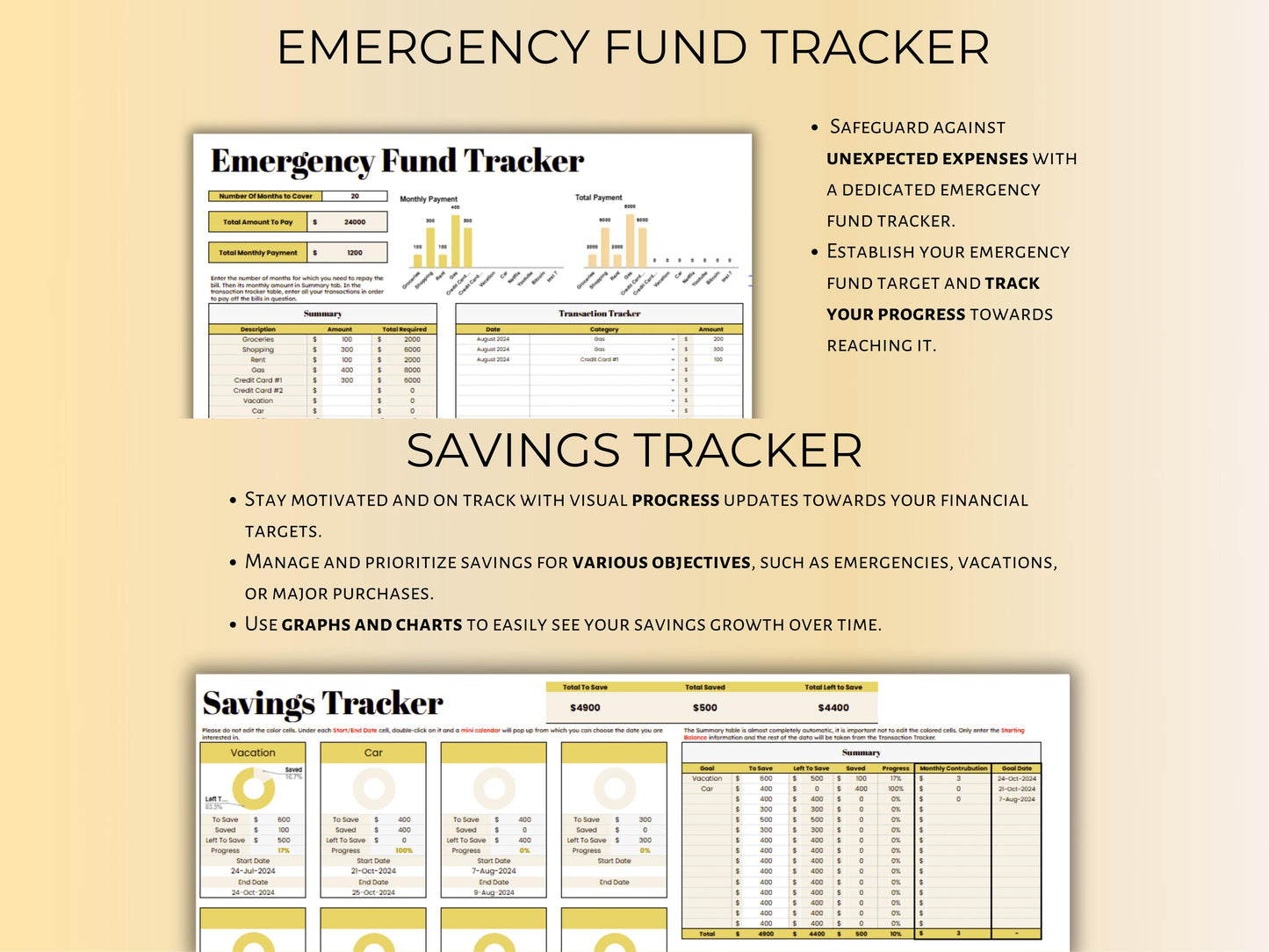 Paycheck Budget Planner - Yellow Template