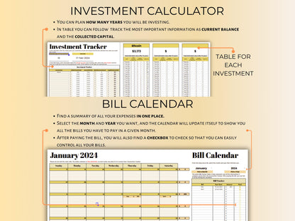 Paycheck Budget Planner - Yellow Template