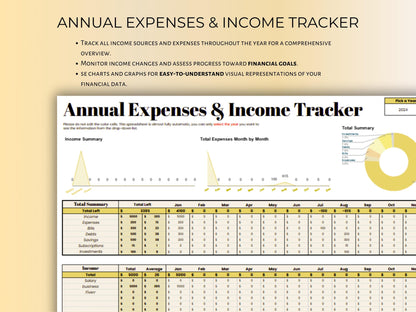 Monthly Budget Planner - Yellow Template