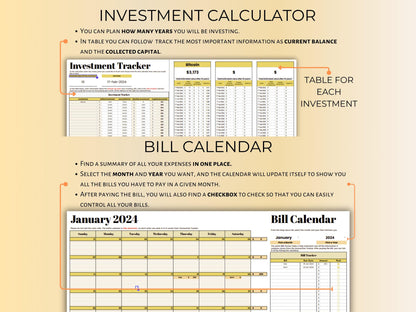 Monthly Budget Planner - Yellow Template