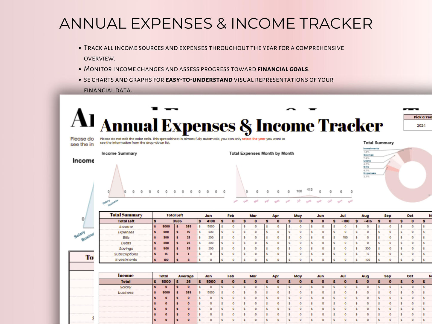 Paycheck Budget Planner - Pink Template