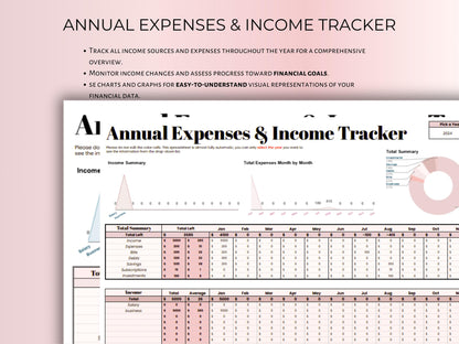 Monthly Budget Planner - Pink Template