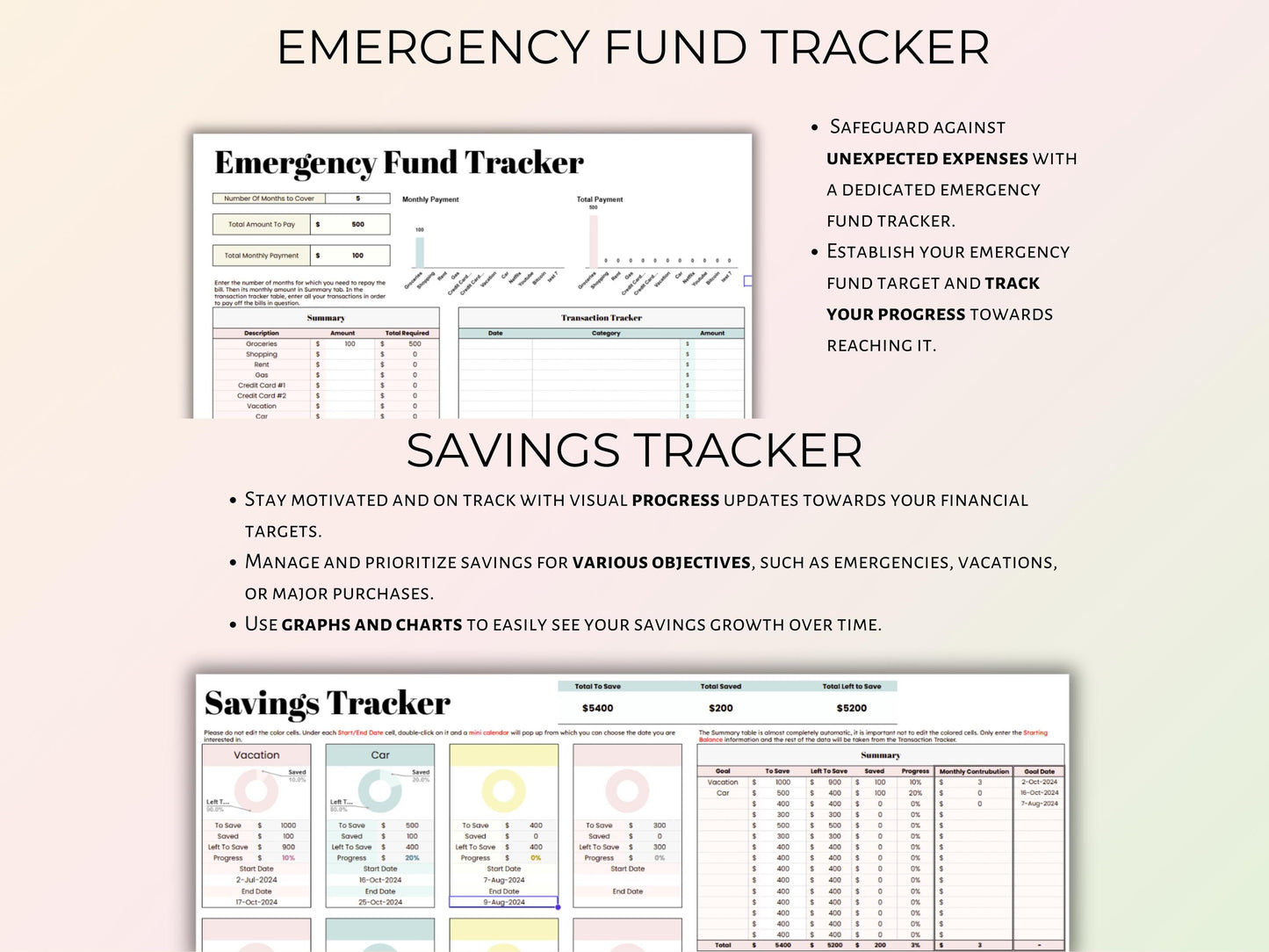 Paycheck Budget Planner - Pastel Template