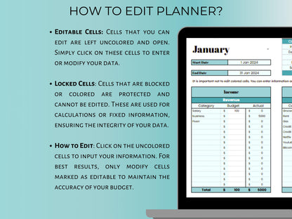 Paycheck Budget Planner - Blue Template