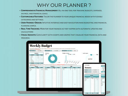 Paycheck Budget Planner - Blue Template