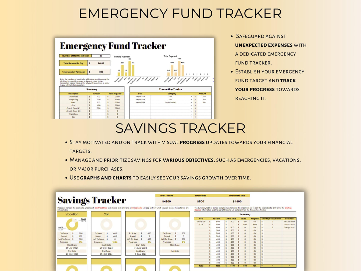 Monthly Budget Planner - Yellow Template