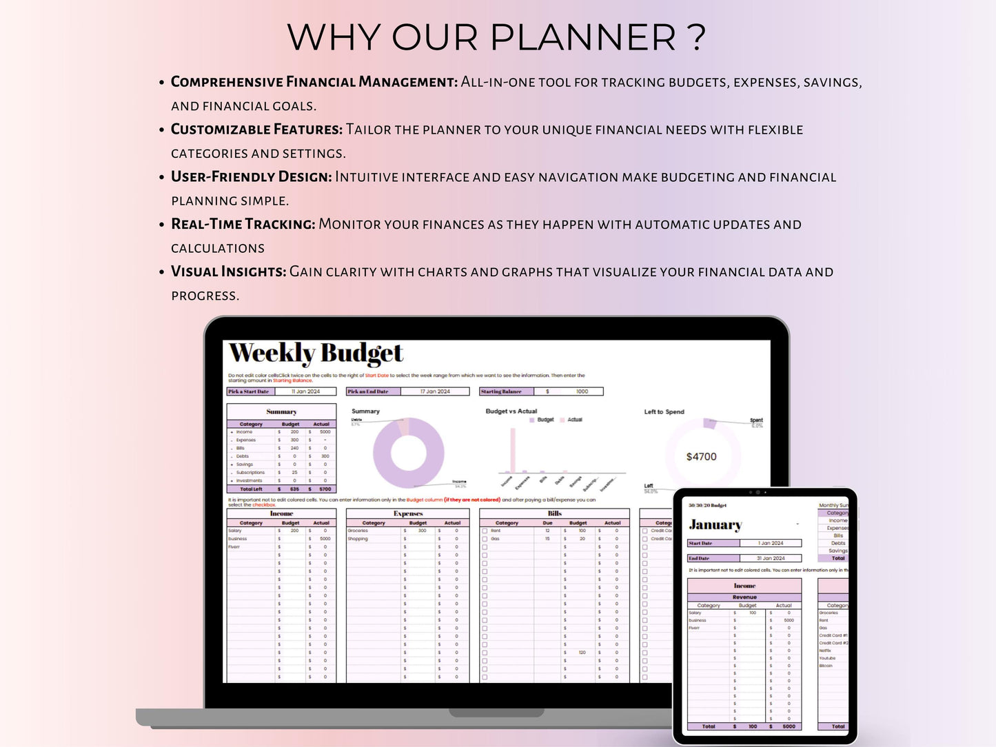 Monthly Budget Planner - Berry Template