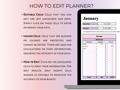 Monthly Budget Planner - Berry Template