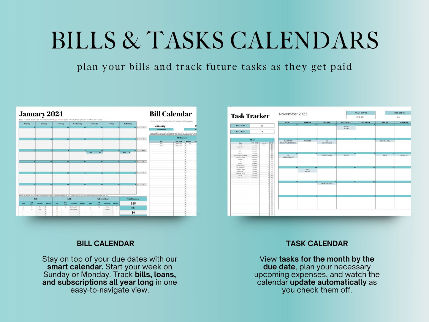 Annual Budget Planner - Blue Template