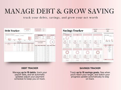 Annual Budget Planner - Pink Template