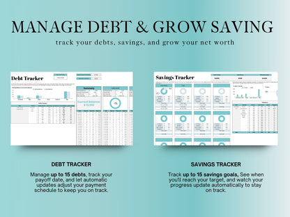 Annual Budget Planner - Blue Template